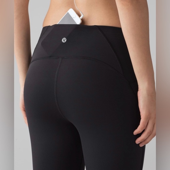 Lululemon Train Times Crop Leggingd 17”Black Sz 8 Mesh Venting Full-On® Luxtreme - Picture 5 of 9